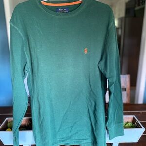 Ralph Lauren Polo, long sleeve, waffle knit, crew neck, thermal